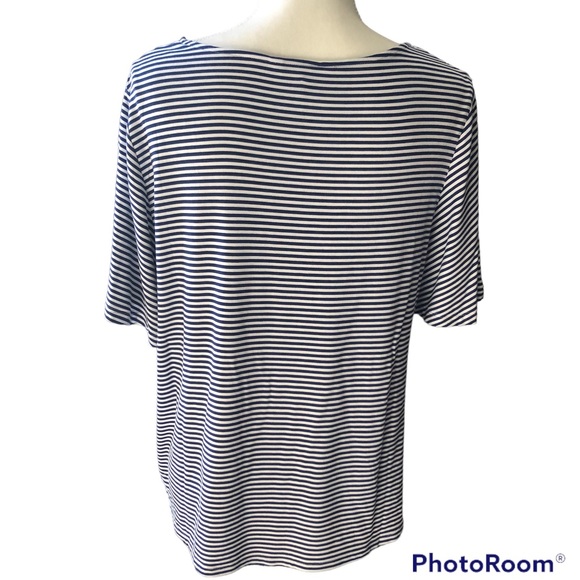 Tommy Bahama Navy and White Stripe Top - Picture 2 of 7